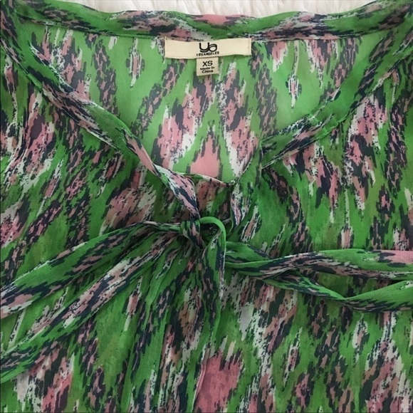 YA Los Angeles green sheer blouse tie - Picture 4 of 8
